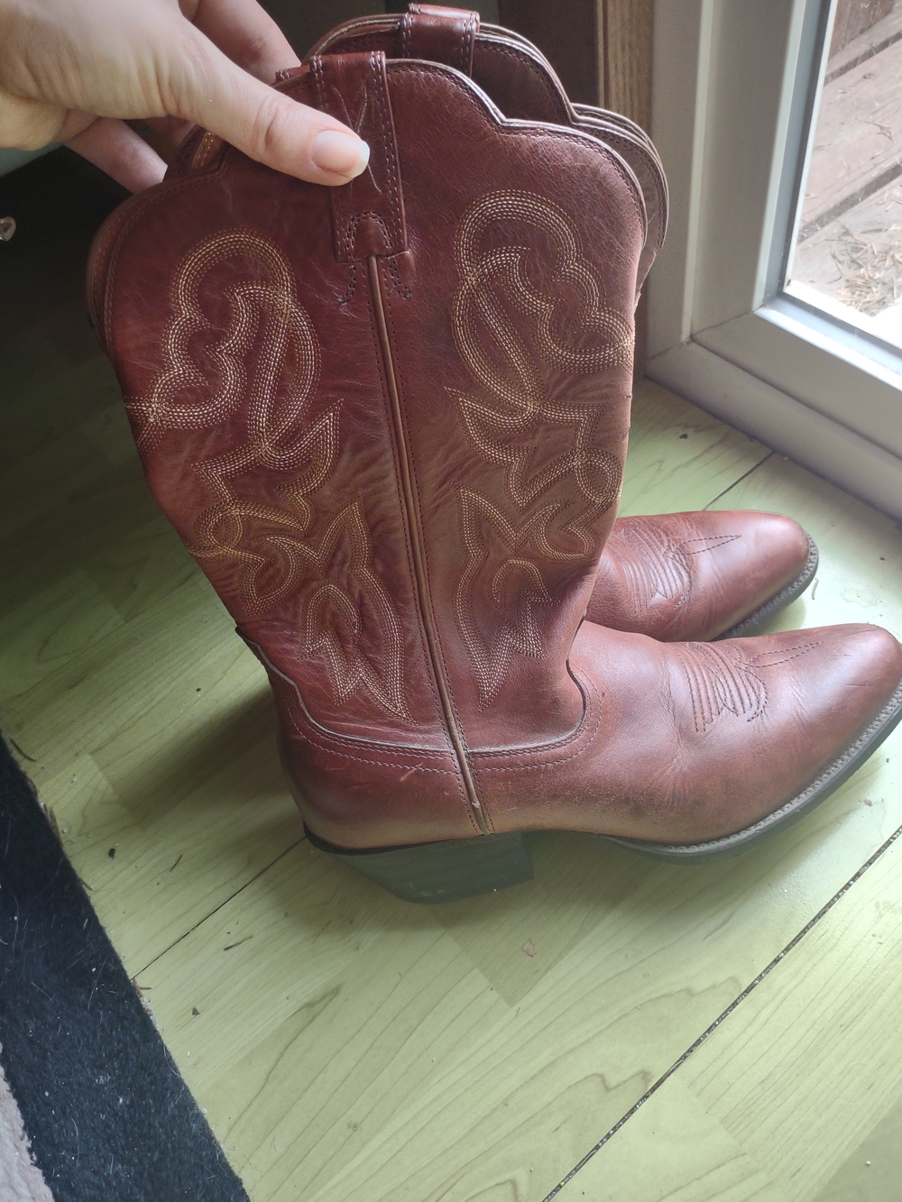 Twisted X Brown Leather Cowboy Boots with Embroidered Shaft